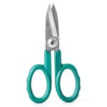 Excelta Kevlar Cutting Scissors, 5.5" Stainless Steel Blades, 1.75" Straight Blade Length, Serrated Edge, Comfort Molded Handles, Professional-0