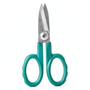 Excelta Kevlar Cutting Scissors, 5.5" Stainless Steel Blades, 1.75" Straight Blade Length, Serrated Edge, Comfort Molded Handles, Professional-0