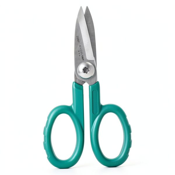 Excelta Kevlar Cutting Scissors, 5.5" Stainless Steel Blades, 1.75" Straight Blade Length, Serrated Edge, Comfort Molded Handles, Professional-0