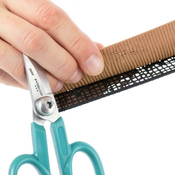 Excelta Kevlar Cutting Scissors, 5.5" Stainless Steel Blades, 1.75" Straight Blade Length, Serrated Edge, Comfort Molded Handles, Professional-4
