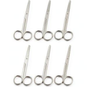 WellnessD'Light - Lot of 6 Pcs Nursing Operating/Dressing Scissors Sharp/Blunt 5 1/2 inches Straight, Stainless Steel-0