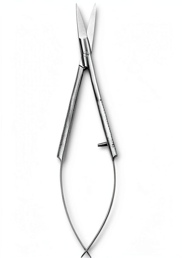 Precision Lab Scissors, Fine Point Straight Microdissection Scissors Perfect for Doctors, Nurses & Students Straight Blades 9MCD - Curved Blades-0