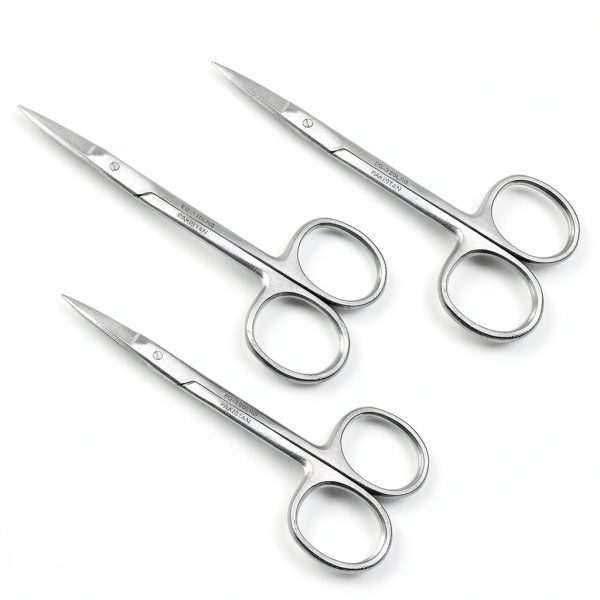 Cynamed Iris Micro Dissecting Precision Lab Scissors, Fine Point Straight - Perfect for Doctors, Nurses, EMS, Students, Education & Training and More (Pack of 3)-0