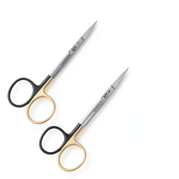 Iris Micro Dissecting Precision Lab Scissors Gold HR-0020 Pack of 2-2