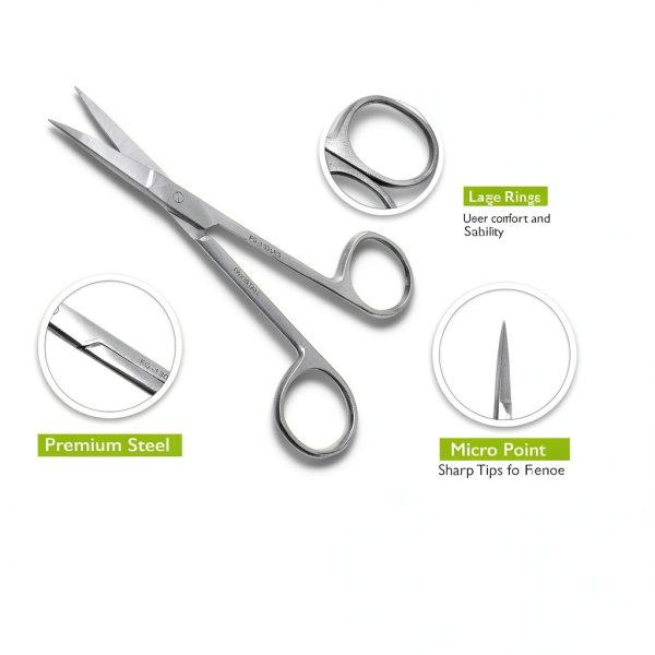 Cynamed Iris Lab Scissors Point Straight FG-130LRS-FBA Professionals-1